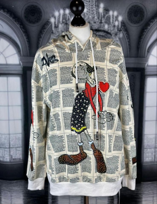 Hoddie im Zeitungslook