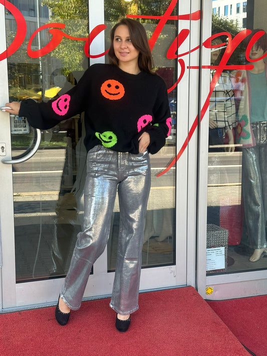 Hose Silber Jeans