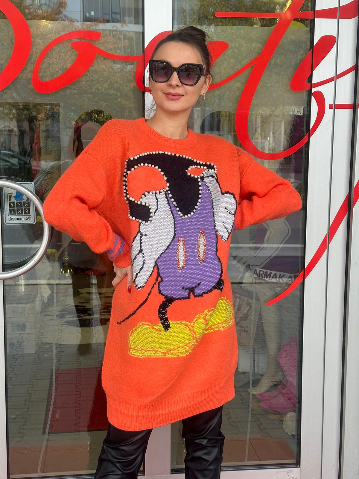 Strick Kleid mit Strass