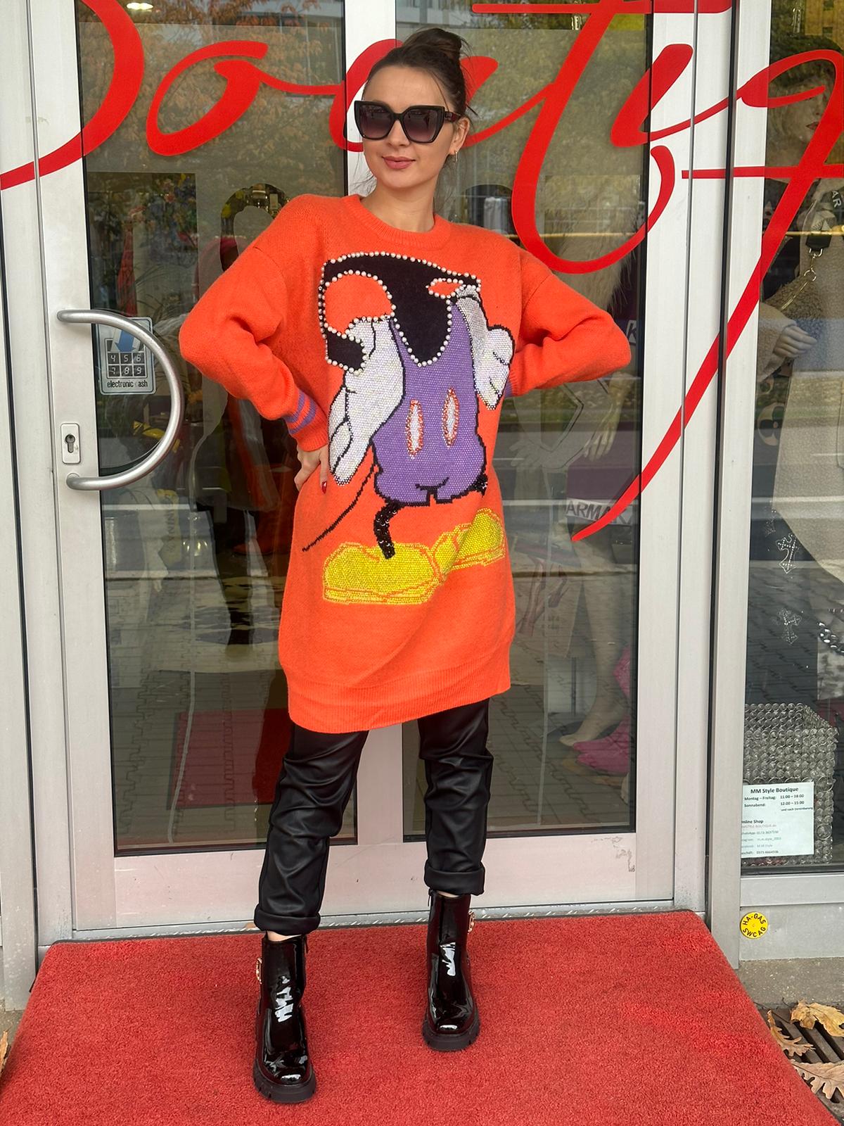 Strick Kleid mit Strass