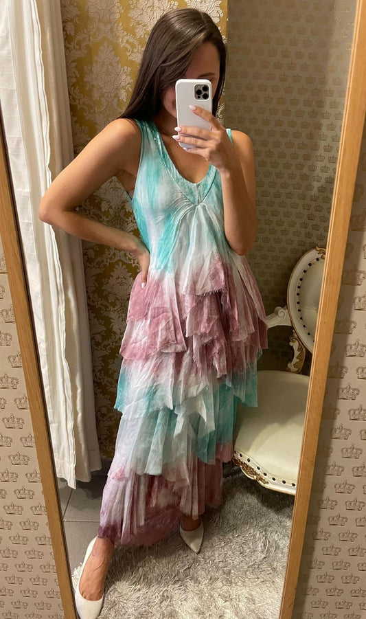 Kleid mit Glitzer aus Seide